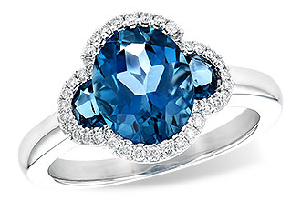 B253-69419: LDS RG 3.04 TW LONDON BLUE TOPAZ 3.20 TGW