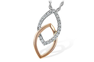 F252-80346: NECKLACE .20 TW (ROSE & WG)