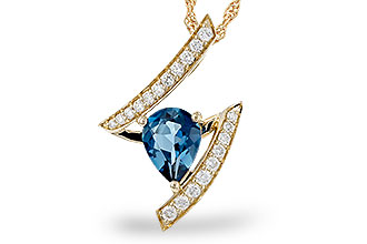 F338-19392: NECK 1.04 LONDON BLUE TOPAZ 1.23 TGW (8x6MM)