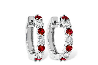 H064-57564: EARRINGS .64 RUBY 1.05 TGW